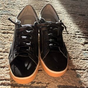 Dolce Vita Zina Black and White Textured Sneakers